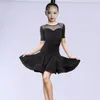 Pica -teto meninas garotas de dança latina roupas de vestido de salsa fantasia preto salão de baile vermelho vestidos de tango