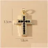 Charms Voleaf Cz Cross Charms Pendant For Necklace Making Copper Gold Plated Crucifix Jewelry Supplies Diy Wholesale Bk Vjc105 Drop De Dhsnd