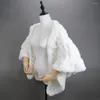 Sciarpe Inverno Donna Sciarpa in vera pelliccia di Rex lavorata a maglia Marca Ampio collo a scialle con nappa naturale Mantella calda a spalla lunga
