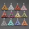 Chaînes Pierre Naturelle Pierres Précieuses Noeud Celtique Irlandais Triangle Creux Quartz Rose Oeil De Tigre Unakite Pendentif Collier Accessoires Taille 34mmChaînes