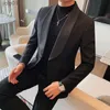 Herrjackor 2023 Autumn/Winter New Jacket Men's Solid Casual Business Slim Fit Wedding Groom Banquet Formal Coat Wear Wear S-4XLL231115