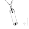 Pendant Necklaces Glass Lockets Cylinder Shaped Cremation Urn Necklace In Stainless Steel For Human Or Pet Ashes