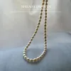Pendentif Colliers Perle naturelle de haute qualité Forme de riz naturel Perle 5-6mm Taille 32-75cm Longueur Bijoux fins pour femmes 231115