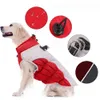 Vêtements pour chiens Manteaux pour temps froid avec harnais intégré Veste de neige coupe-vent imperméable Vêtements Fermeture à glissière 231114