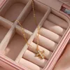Pendant Necklaces Fashion Boho Gold Color Cross Crystal Zircon Necklace Simple Temperament For Women Girls Jewelry Gift Wholesale