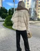 Women's Fur Faux Ladies Mink Jacket Real Coat Purple Lapel Winter Warm Fashion Casual 231115