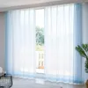 Curtain Nordic Pastoral Style Fashion Trend Half Shading Yarn Solid Color Simple Modern Light Thin