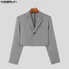 Herenjassen Tops 2023 Koreaanse stijl knappe nieuwe heren geruite ontwerp pak casual feestshows goed passende korte stijl blazer S-5XLL231115