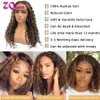 Synthetic s Glueless Highlight Human Hair Curly Ombre Honey Blonde Water Wave 360 13x6 HD Lace Frontal Front 231115