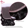 Перуанские пакеты с водяной волной с закрытием влажным и волнистым вьющимися девственными человеческими сырыми волосами с кружевными замыкающими волосами наращивание волос