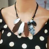 Anhänger Halsketten Vintage Geometrische Acryl Marmor Korn Anhänger Für Frauen Seil Kette Handgemachte Aussage Maxi Halskette Mode Schmuck