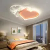 Ceiling Lights Nordic Bedroom Lamps Built-in Feather Heart-Shaped Lamp Modern Warm Wedding Room Girl Decoration LED