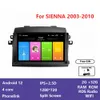 Toyota Sienna için Android 12 Video 2003-2010 Carplay Araba Radyosu Multimedya Oyuncu Navigasyon GPS 2 DIN Autoradio