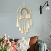 Tapisseries Macramé Tissé Tenture Murale À La Main Décor Pépinière De Mariage Géométrique Art Toile De Fond Chambre Dortoir Coloré Gland Tapisserie Chic