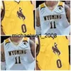 Mich28 NCAA College Wyoming Cowboys Basketball Jersey 14 Austin Mueller 22 Kenny Foster 23 Kwane Marble II Customed Sched