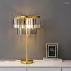 Table Lamps Large Smoky Crystal Light Copper LED Desk Lamp Lampara De Mesa Dining Room Luxury Europe Design Study Reading Work