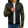 Мужская палочка Zogaa Men Men Winter Jacket Plus Size Camouflage Patchwork Patchwork на молнии