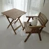 Lägermöbler balkong fritidsstolbord set fällbar trä vilande lat utomhus fast trä soffee singel