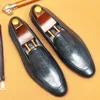 Kledingschoenen Heren Carving Loafers Leer Echt Elegant Bruiloft Casual Grijs Kaki Hoge kwaliteit Voor