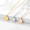 Pendant Necklaces Small Round Necklace For Women Bean 18KGP Rose Gold Silver Color 316L Stainless Steel Fashion Jewelry Gift(GN212)