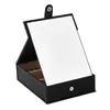 Bijoux Pochettes Coréen Multifonctionnel Maquillage Miroir Boîte D'emballage Paquet Bureau Cosmétiques Cas PU Solide Couleur Beauté Organisateur Conteneur