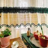 Vorhang handgemachte hohle Spitze Quaste Baumwolle Leinen Küche kurze Vorhänge häkeln Beige Volant Cafe Tür Fenster Vorhänge Cortinas