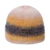 Rainbow Gradient Color Cappello invernale Morbido Skin Agedibile in legno Tie-Dye Cappelli a maglia Ladies Street Hip-Hop Cap Outdoor a prova di freddo Calci caldi