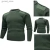 Chandails pour hommes Pulls de style européen pour hommes hiver à manches longues pulls en laine chauds jeunesse mâle col rond armée vert pull vintage pulls Q231115