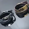 Flower Designer Bracelet for Men Opening Women Bangles Elegant Fashion Brand Brown Leather Bracelets with Letters Jewelry