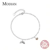 Modian élégant 925 en argent Sterling queue de sirène avec breloques réglable cheville jambe chaîne pour les femmes charme clair CZ pied bijoux 231115