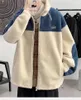 Herenjassen Winter Fleece Pluizige Jas Warm Fuzzy Rits Patchwork Jas Mannen Herfst Lichtgewicht Streetwear Hip Hop Harajuku tops 231114