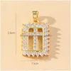 Charms Voleaf Mticolor Cz Charms Crucifix Cross Pendant For Necklace Copper Gold Plated Diy Handmade Jewelry Making Component Vjc106 D Dh1Pe