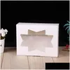 Emballage cadeau Boîte de papier kraft brun blanc avec fenêtre créative Emballage de carton Cookie Aron Boîtes LX4524 Drop Livraison Home Gard Dhliy