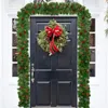 Flores decorativas Garland de Natal 9ft 9ft Artificial Indoor Garlands Outdoor Decor Mantel Stair lareira com pinheiro