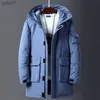 Parkas masculinas para baixo 2023 novas jaquetas de inverno homens pato branco quente com capuz longo jaquetas outono casual topo parka preto fofo casaco bege wl231115