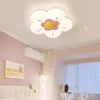 Ceiling Lights Romantic Warm Little Girl Bedroom Lamps Pink Flower Stamens Lamp Children's Room Princess Decor LED