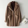 Women's Fur Faux 2023 Real Mink Whole Coat for Women Long Natural Skirt with Collar Winter Thick Warm Female Jacket 231114