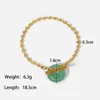 Bracelet Français Mode Rétro Or Couleur Ovale Perle Chaîne Ronde Pierre Naturelle OT Boucle En Acier Inoxydable Bracelet INS Femmes Bijoux HUANQI