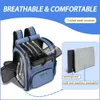 Dog Bag Pet Double Shoulder Backpack Sturdy Frame Breathable Foldable Doors Fits 20 lbs Pets Travel Set 231114