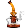 Bernstein Unquie Fab Egg Recyler Glas Wasser Bongs 14,4 MM Banger Glas Becher Bong Inline perc Rauchen Shisha