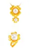 Colares de pingente de pérola colar 24k banhado a ouro trevo étnico flor aniversário noivado jóias de casamento