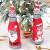 Ny julvinflaska täcker väskman Santa Claus Champagne Bottle Cover Sleeve God jul Nyårsborddekorationer