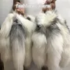 10st/Lot- 40 cm/16 "Real äkta Fox Fur Tail Keychain Cosplay Toy Bag Purse Pendant Tassels