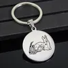 Keychains Lovely Deer Pendant Keychain Simple Stainless Steel Jewelry Birthday For Mom YP7304