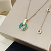 2023 Women's Fashion Titanium Steel Ceramic Pendant Circle Full Diamond Necklace Party Gift Gold Designer Jewelry