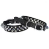 Dog Collars Leather Spiked Studded Collar 1" Wide For Small/X-Small Breeds And Puppies