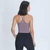 L-038 Soutien-gorge de sport long, haut d'entraînement avec rembourrage, soutien-gorge de yoga, dos sexy en forme de Y pour femme, vêtements de fitness absorbant la transpiration, élastiques et ajustés LU-MELUCK