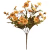 Decorative Flowers Morandi Small Daisies Imitation Bouquet Chamomile Fake Table Floral Decoration Po Props