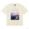 Designer Mode Kleding T-shirt Luxe Heren Casual T-shirts Trend Merk Kith Store Exclusieve Tom Fabia Cloud Sea Print Dubbel Garen Puur Katoen Korte Mouw T-shirt Mannen Wo