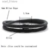 Łańcuch New Minimalist Men Bransoletka Rope Podwójna warstwa przetrwanie Braclet Homme Akcesoria chłopak prezent magnetyczny Kurek pulsera hombrel231115